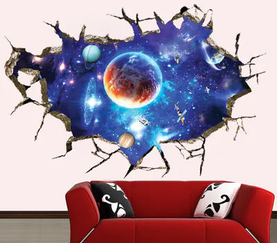 3D Space Wall Stickers - Waterproof PVC Decor