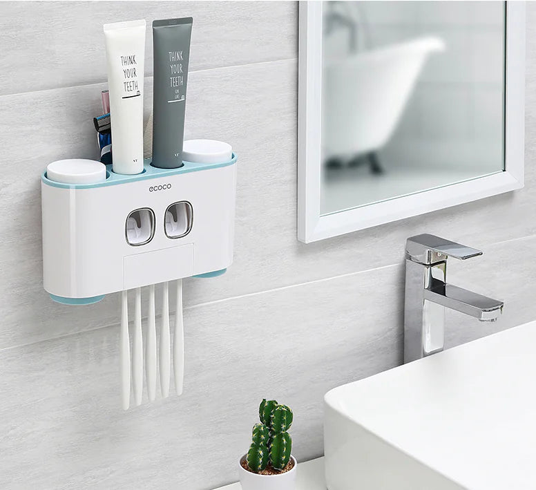 Toothpaste Squeezer, Storage Box, Toothbrush Holder Set