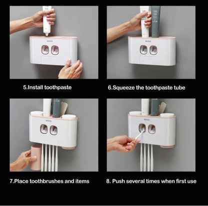 Toothpaste Squeezer, Storage Box, Toothbrush Holder Set