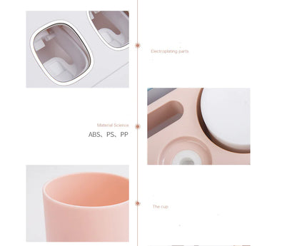 Toothpaste Squeezer, Storage Box, Toothbrush Holder Set