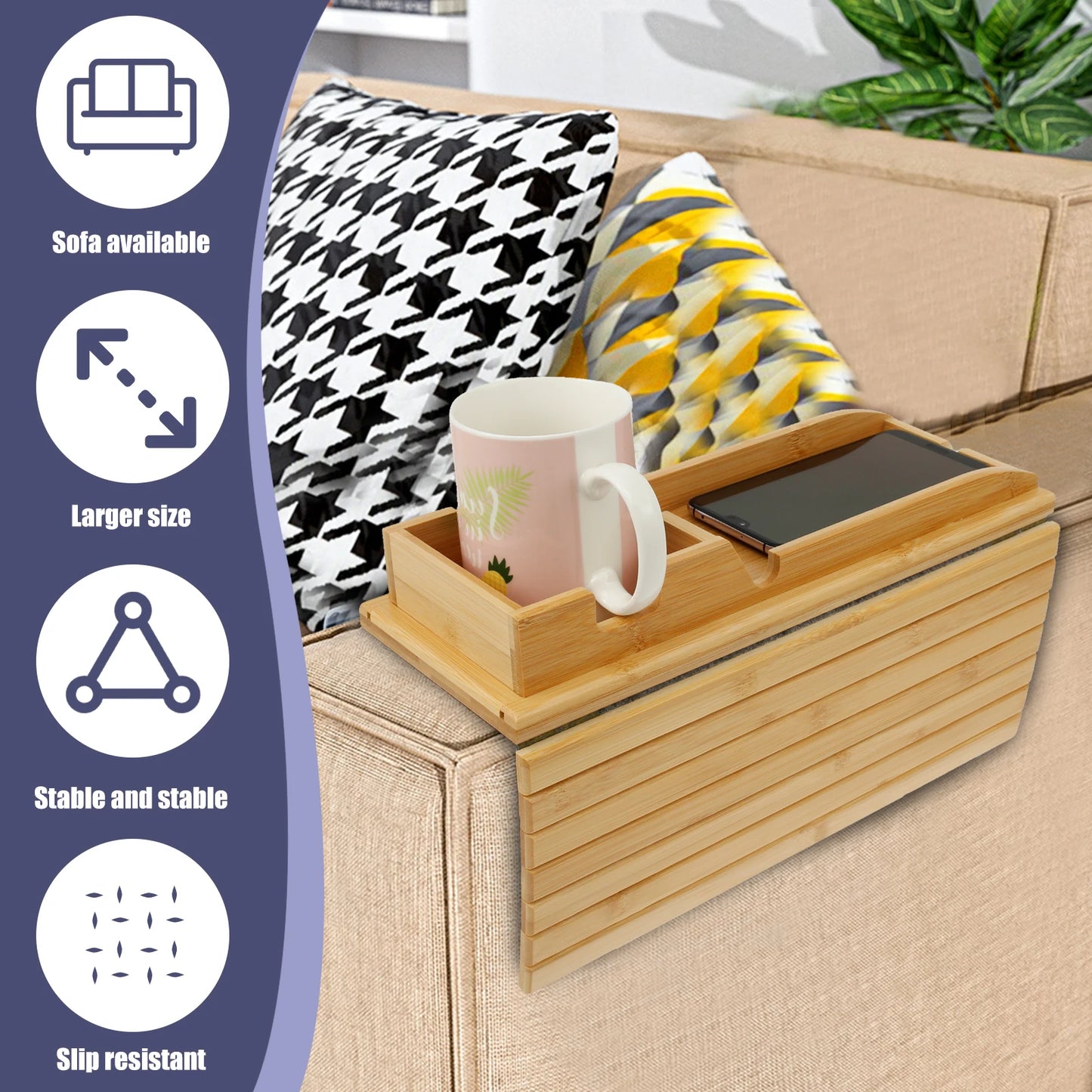 Bamboo Sofa Arm Tray