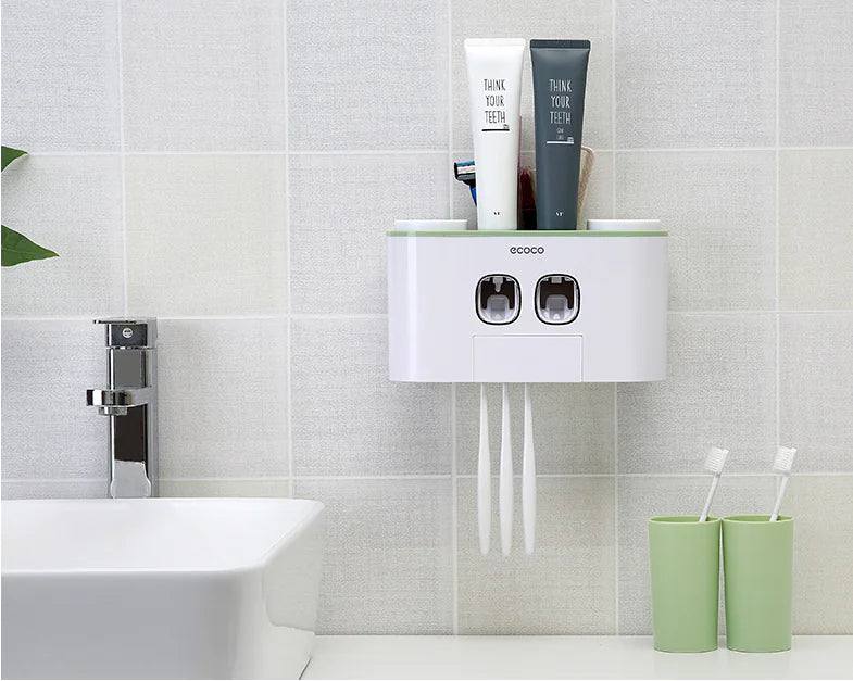 Toothpaste Squeezer, Storage Box, Toothbrush Holder Set