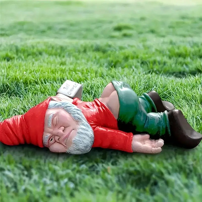 Mischievous Drunken Gnome Statue