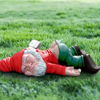 Mischievous Drunken Gnome Statue
