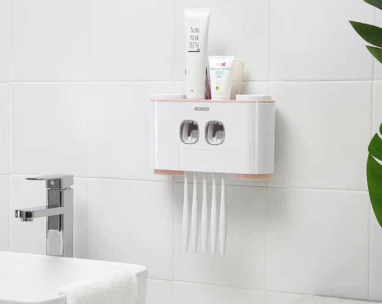 Toothpaste Squeezer, Storage Box, Toothbrush Holder Set